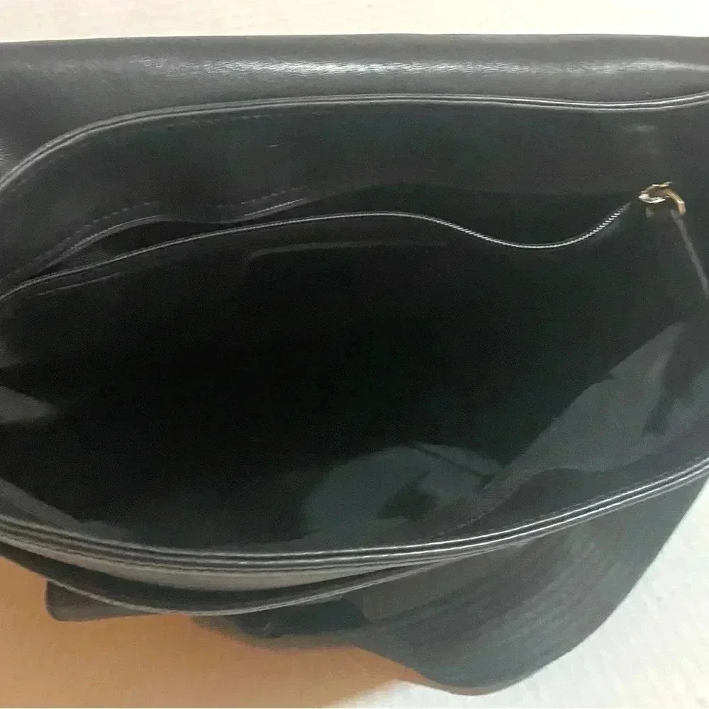 Coach vintage unisex black leather crossbody bag